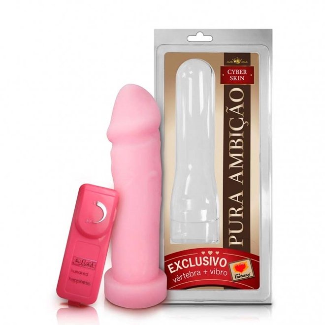 Pênis em Cyber Skin com Vibrador, Controle Vértebra 18x5cm