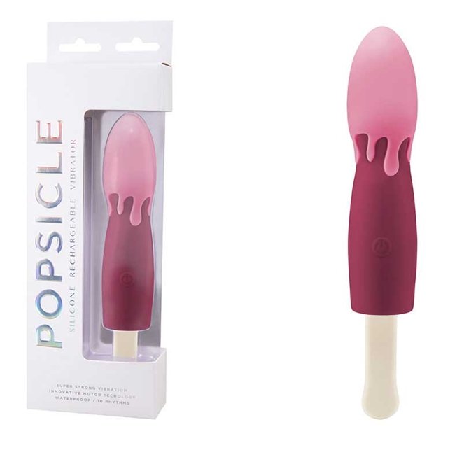 POPSICLE - SILICONE RECHARGEABLE VIBRATOR - SORVETE - ROXO E LILÁS - 10 MODOS DE VIBRAÇÃO, Adão e Eva - Butique Bella