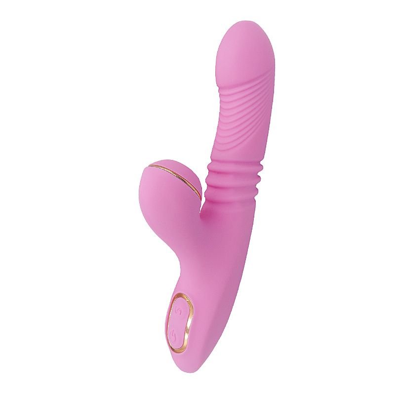 Vibrador em Silicone Vai e Vem com Estimulo do Ponto G e Clitóris