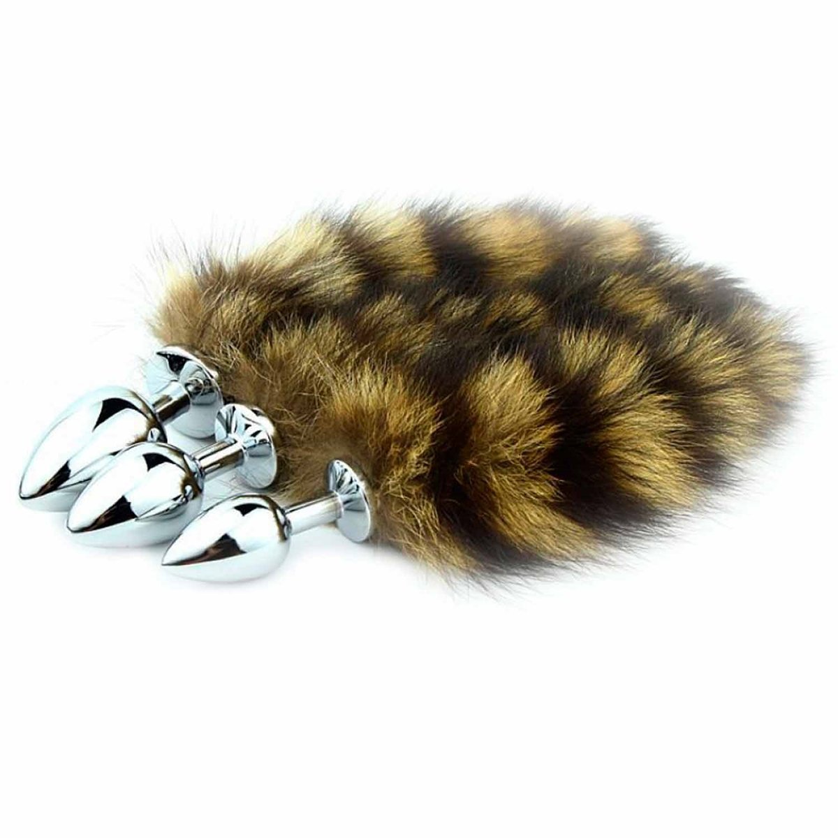Plug Anal Cromado Fox Tail - 25cm de Cauda — foto 1