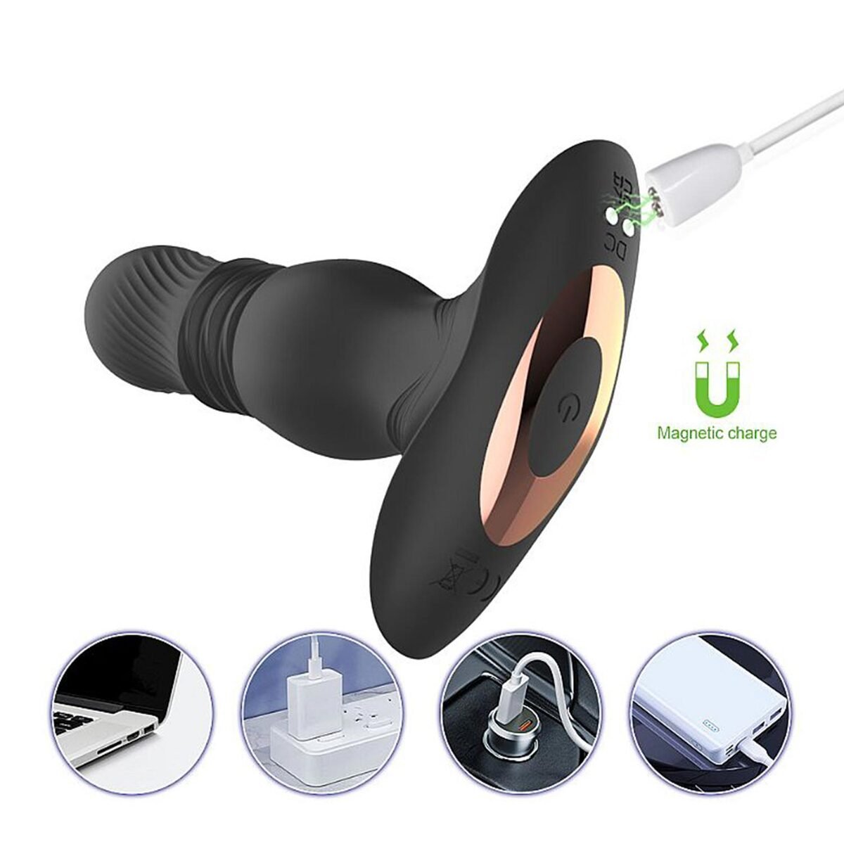 Plug Anal Vai e Vem com Controle e 7 Vibrações — foto 1
