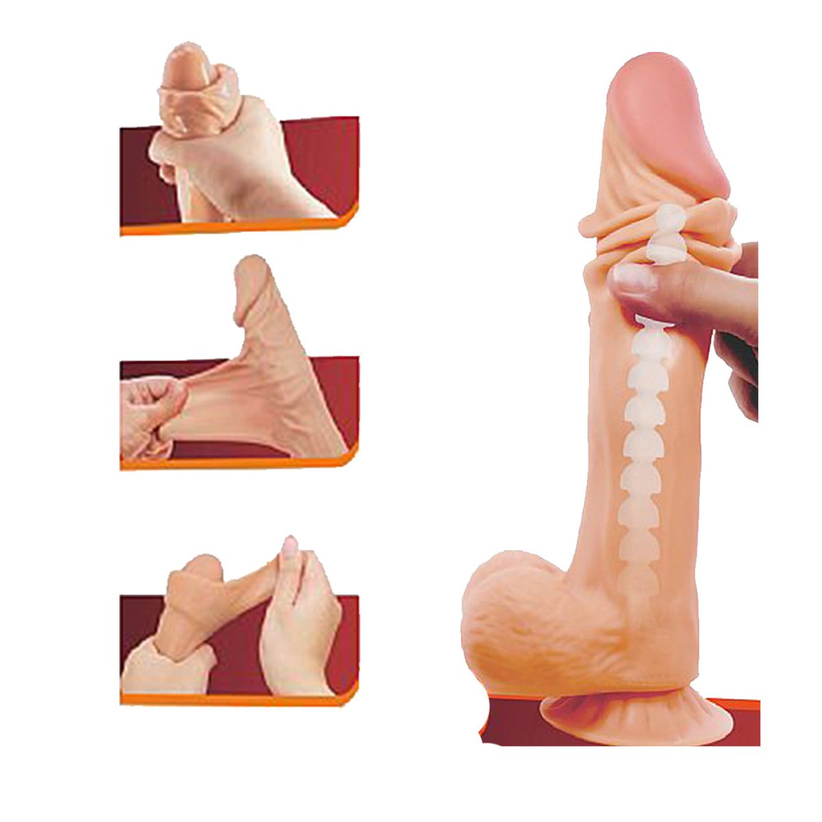 Pênis Realístico com Textura e Veias Dupla Camada 24cm