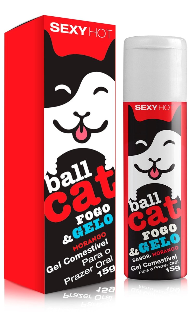 Ball Cat - Gel Comestível Fogo e Gelo  - Morango - 15g