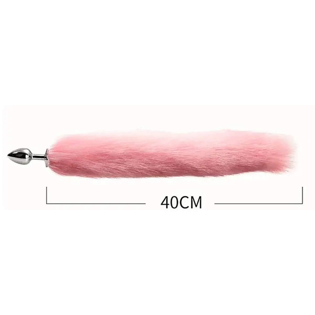 Plug Anal com Rabo de Raposa 40cm Cromado — foto 1