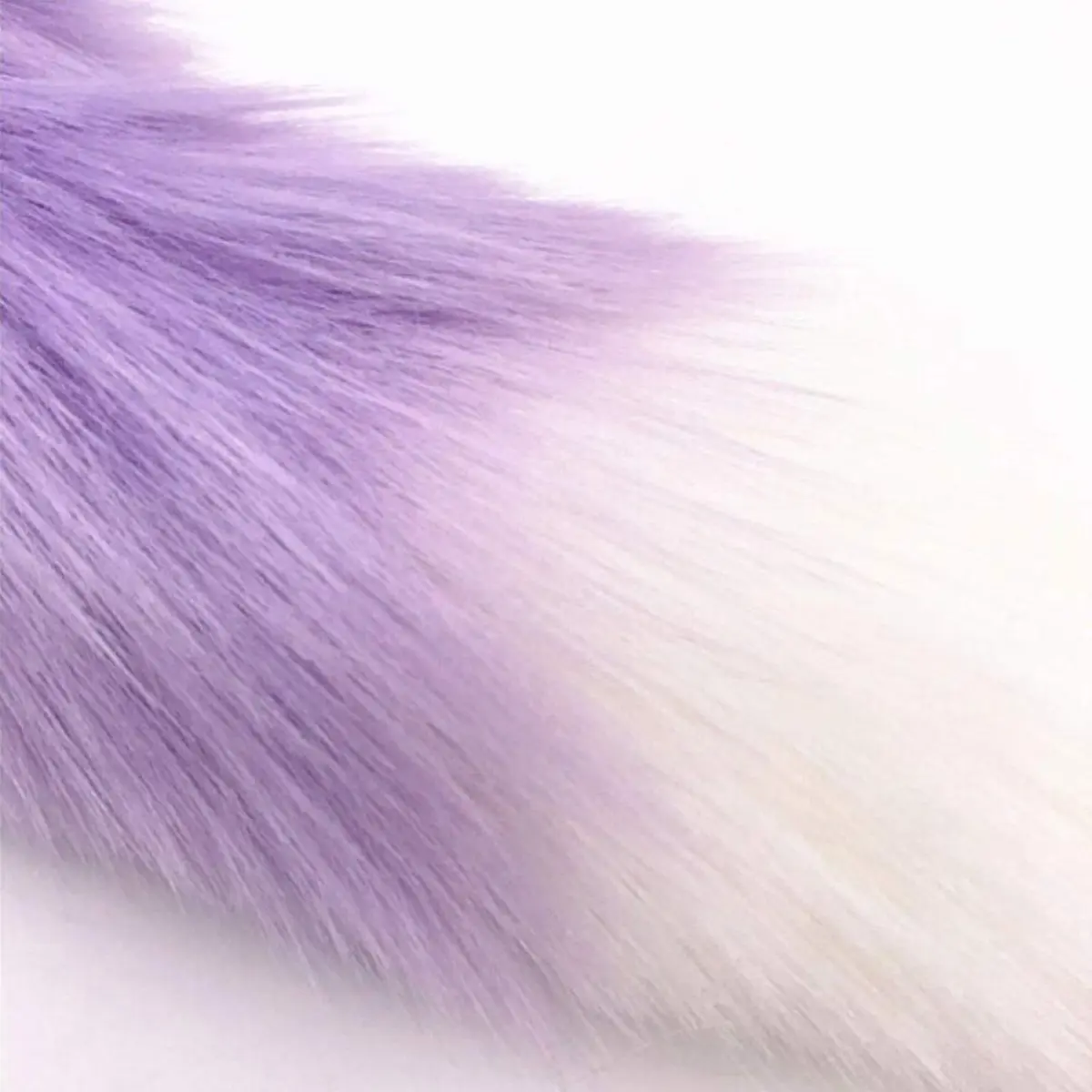 Plug Anal com Rabo de Raposa Aço Inox Roxo e Branco — foto 1