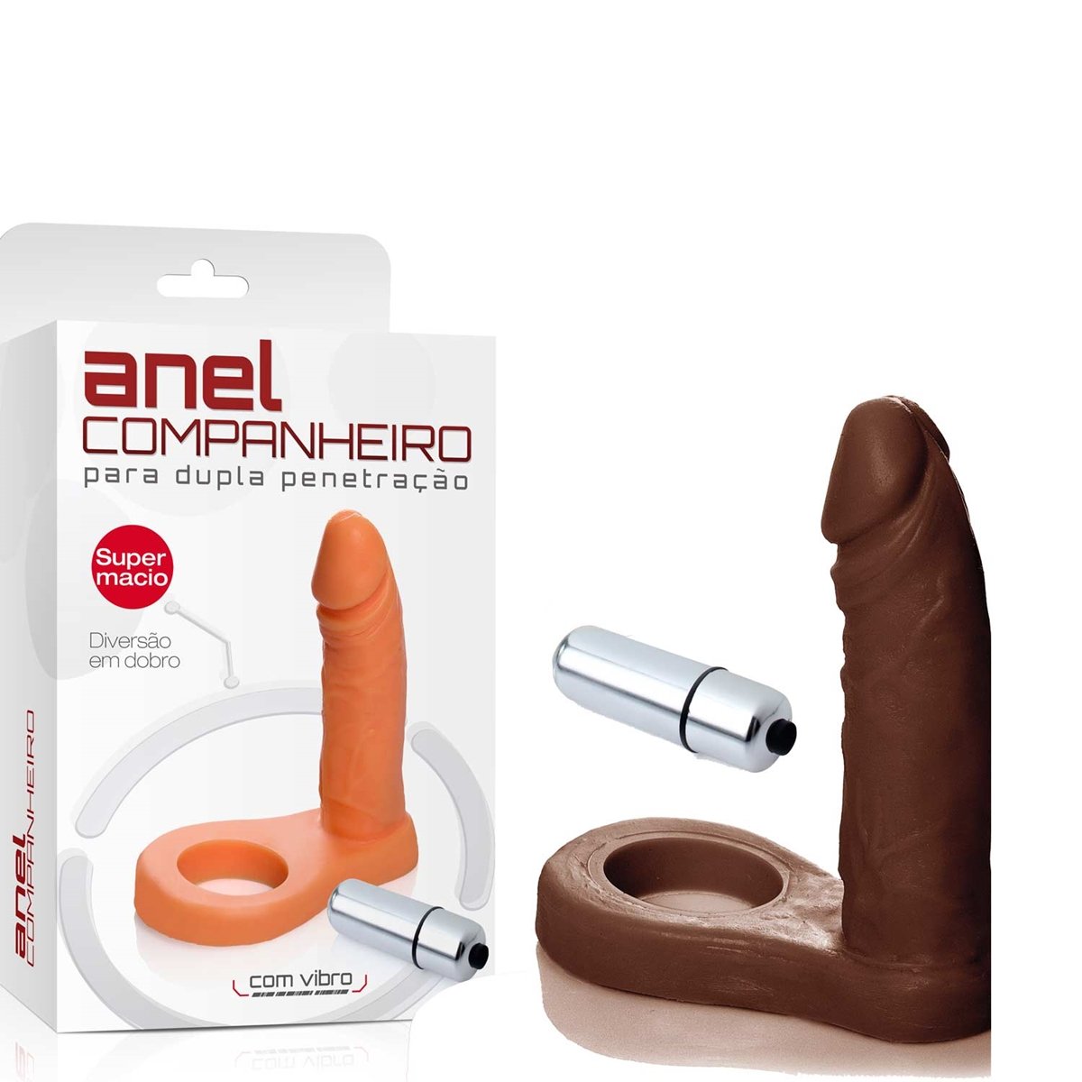 Anel Companheiro com Vibrador para Dupla Penetração
