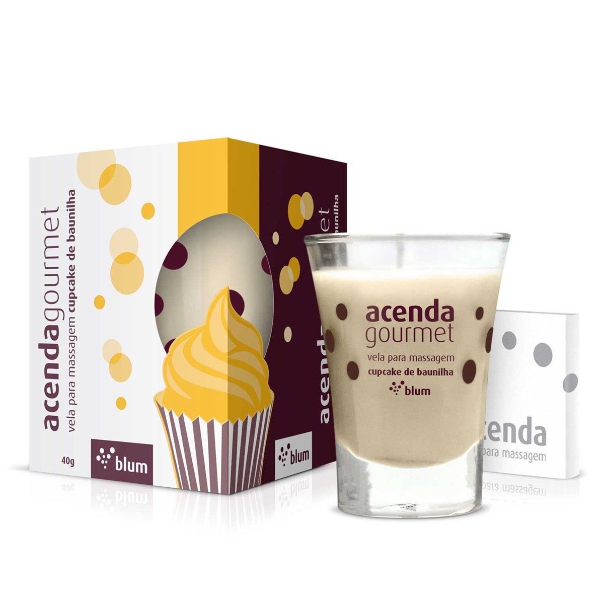 Vela Beijável Acenda Gourmet - Cupcake de Baunilha